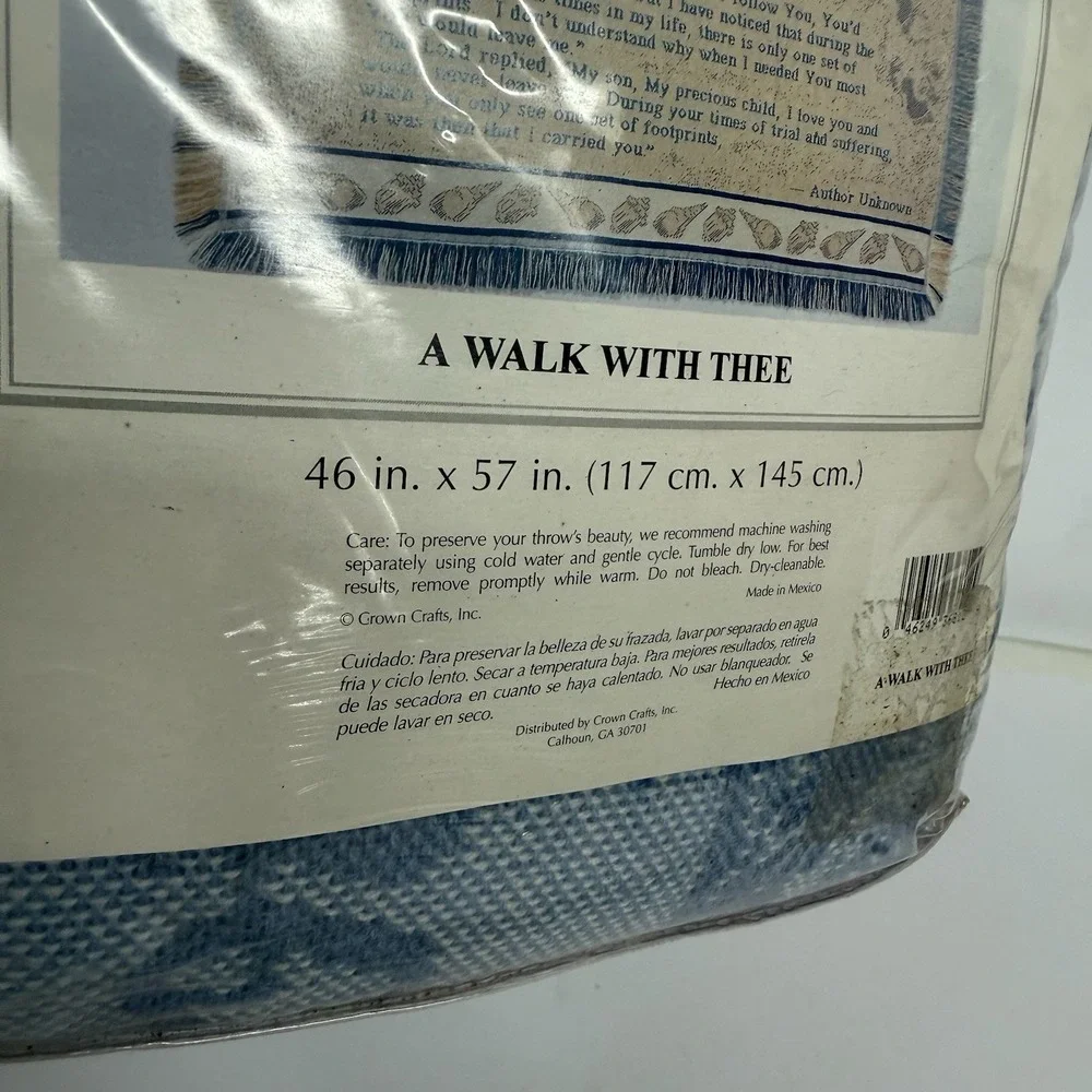 Jacquard‎ Woven Tapestry Throw Footprints A Walk With Thee 46